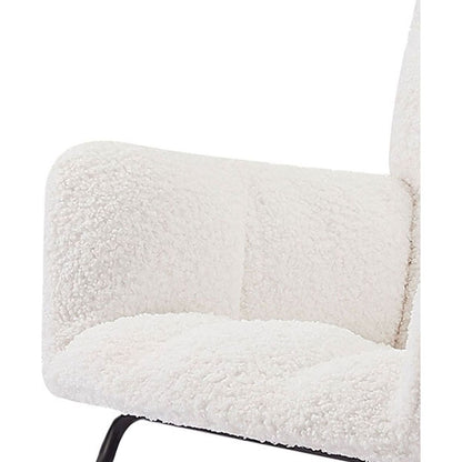 Comfy Upholstered Lounge Chair Rocking Chair with High Backrest, for Nursing Baby, Reading, Napping OFF WHITE