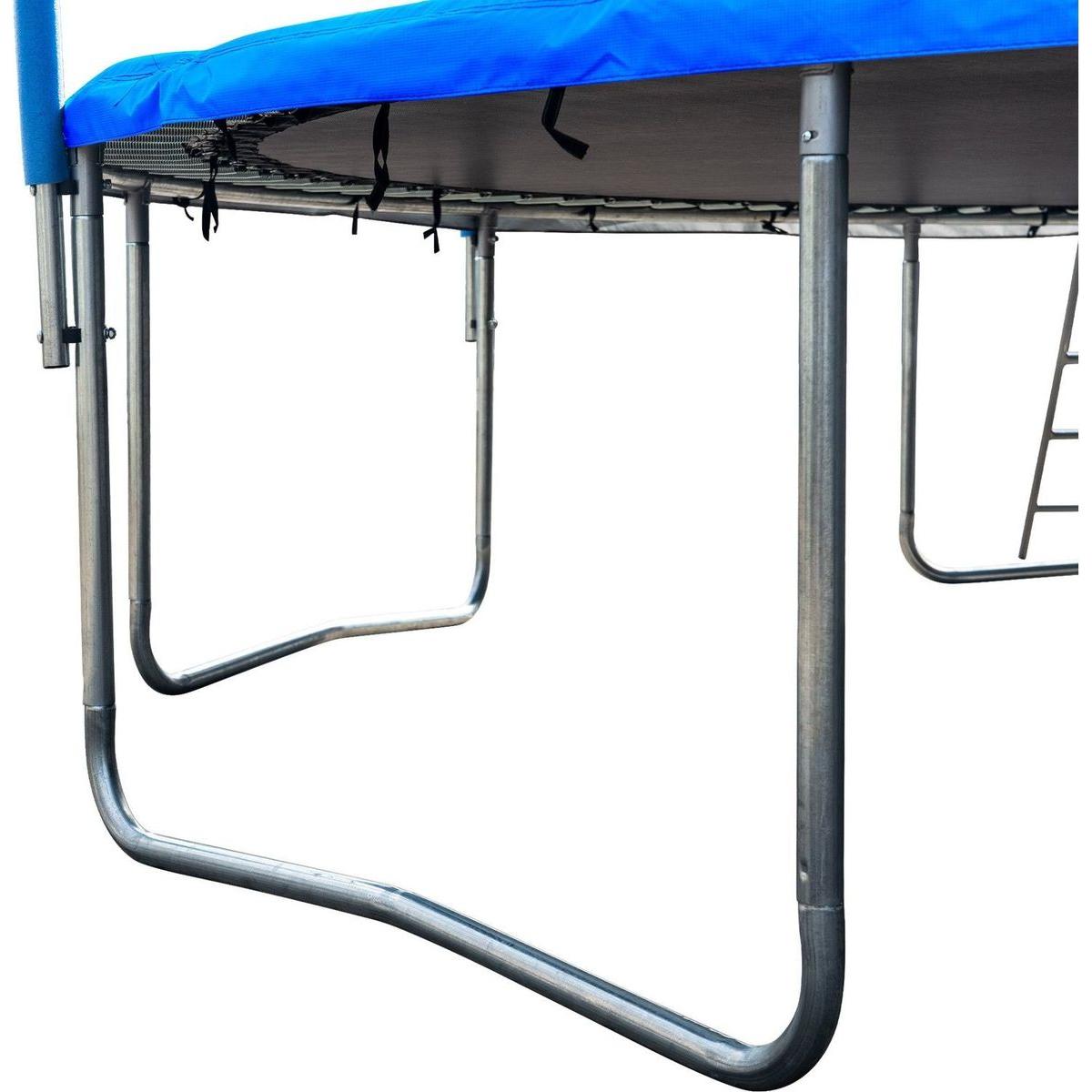 16FT Trampoline for Adults & Kids with Basketball Hoop, Double-sided cover,Outdoor Trampolines w/Ladder and Safety Enclosure Net for Kids and Adults