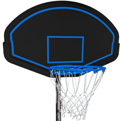 16FT Trampoline for Adults & Kids with Basketball Hoop, Double-sided cover,Outdoor Trampolines w/Ladder and Safety Enclosure Net for Kids and Adults