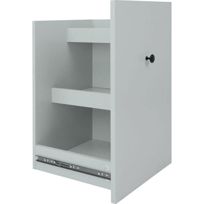 Kitchen Island with Drop Leaf, 53.9" Width Rolling Kitchen Cart on Wheels with Internal Storage Rack and 3 Tier Pull Out Cabinet Organizer, Kitchen Storage Cart with Spice Rack, Towel Rack (Grey Blue)