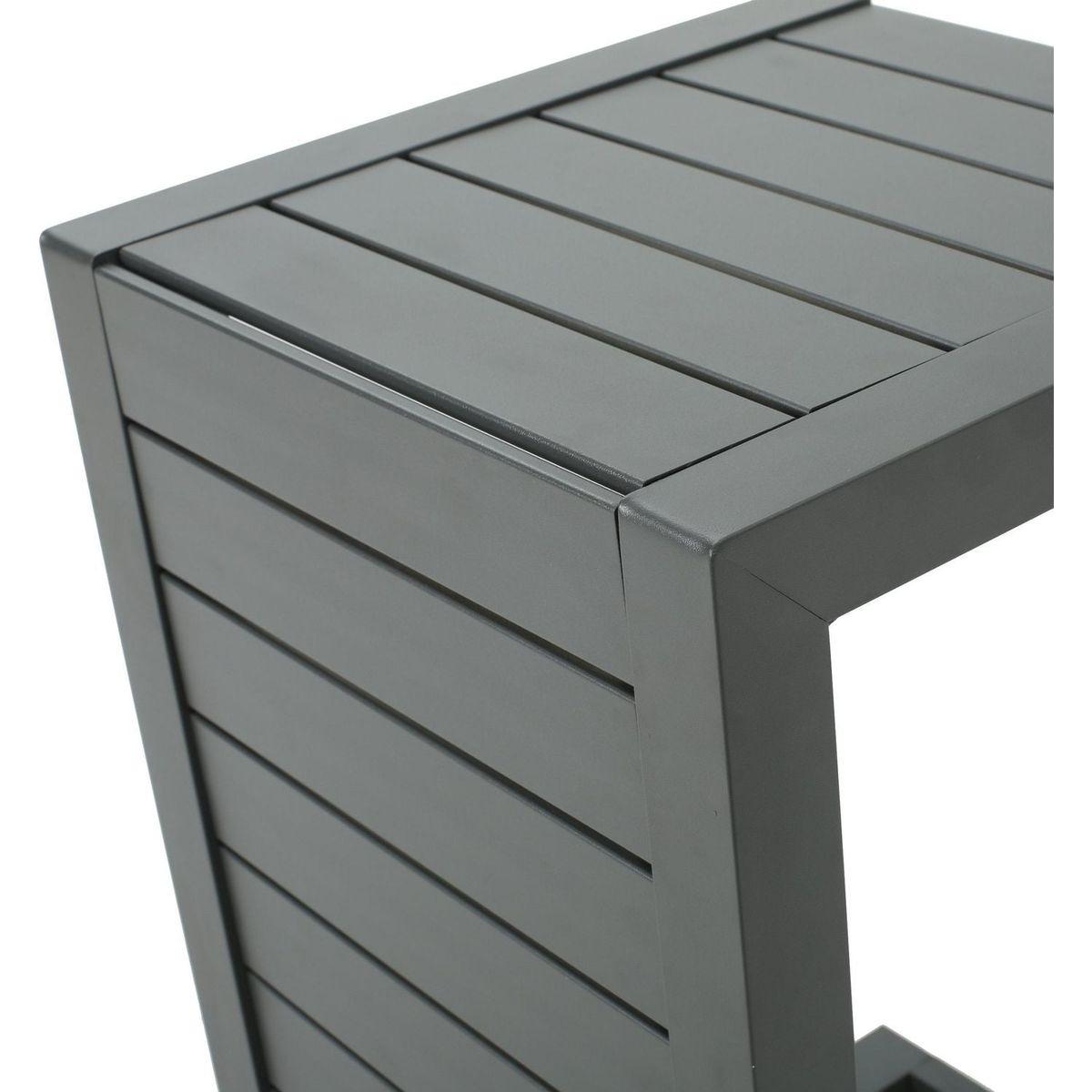 CAPE CORAL ALU C-SHAPED TABLE GREY