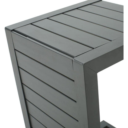 CAPE CORAL ALU C-SHAPED TABLE GREY