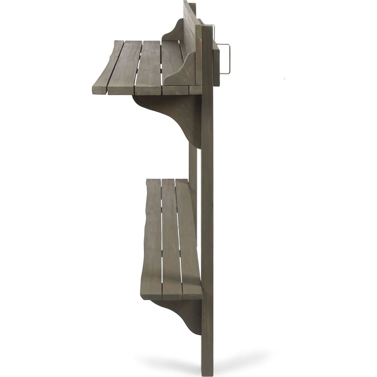 Outdoor Acacia Wood Balcony Bar Table, Gray Finish