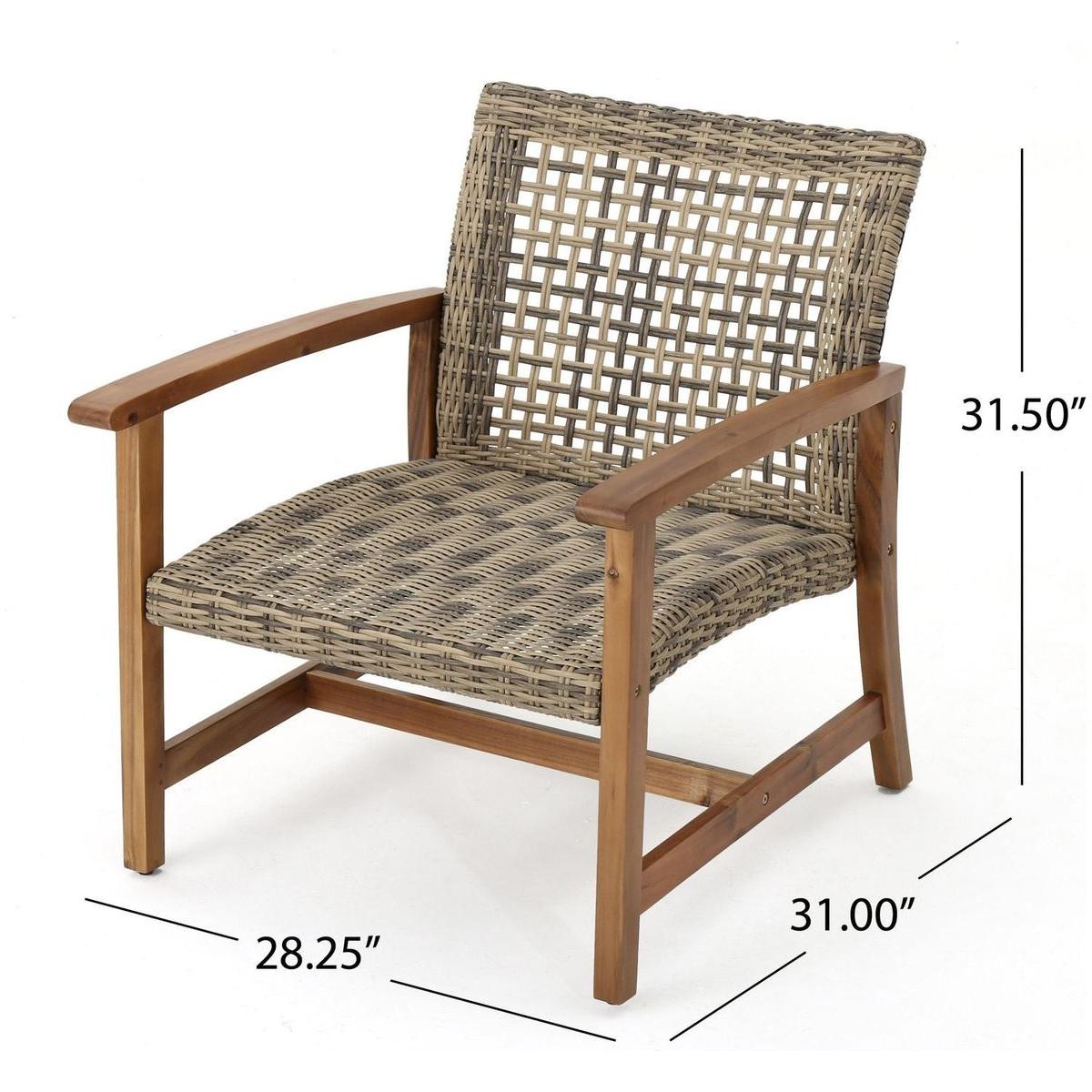 HAMPTON WOOD + WICKER CLUB CHAIR