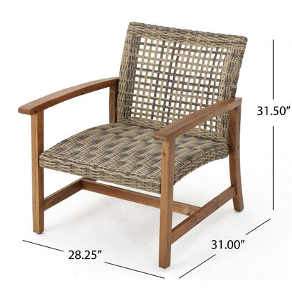 HAMPTON WOOD + WICKER CLUB CHAIR