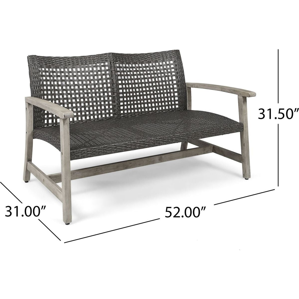 HAMPTON WOOD + WICKER LOVESEAT