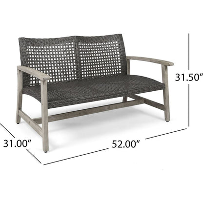 HAMPTON WOOD + WICKER LOVESEAT