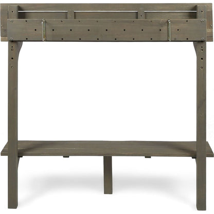 Outdoor Acacia Wood Balcony Bar Table, Gray Finish