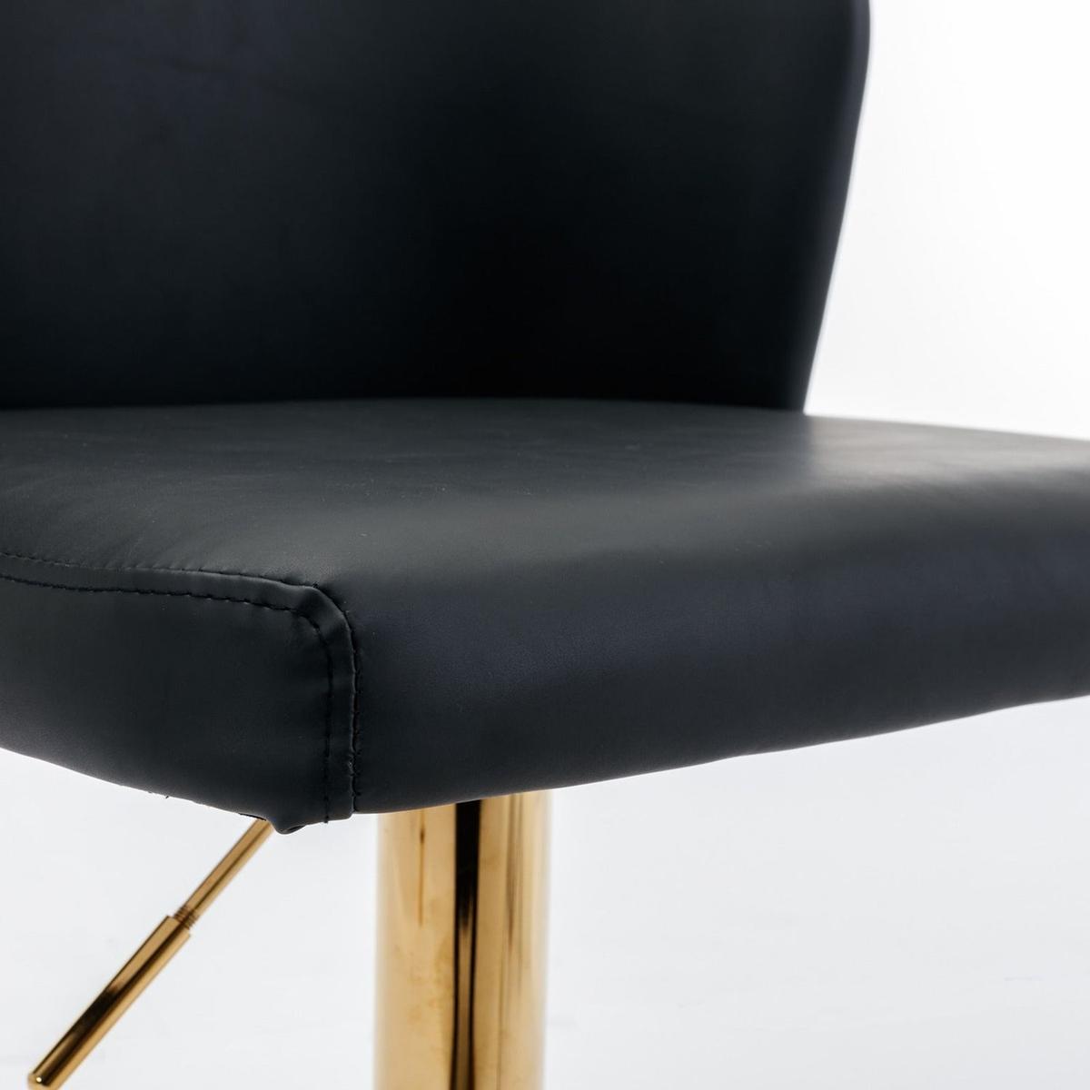 Swivel Barstools Adjusatble Seat Height, Modern PU Upholstered Bar Stools with the whole Back Tufted, for Home Pub and Kitchen Islandlack, Set of 2)