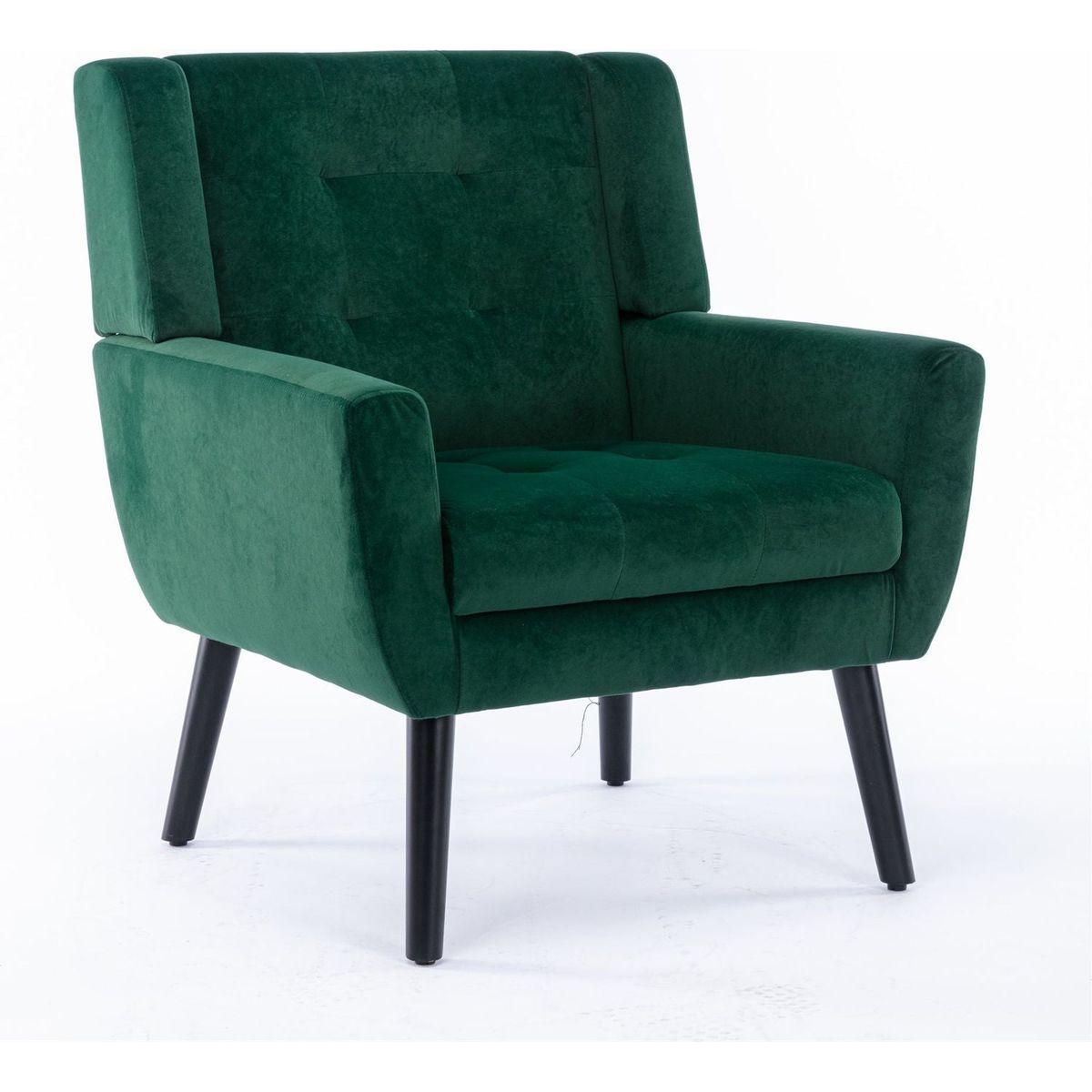 Modern Soft Velvet Material Ergonomics Accent Chair Living Room Chair Bedroom Chair Home Chair With Black Legs For Indoor Home - Streamdale Furniture