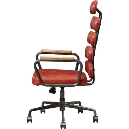 Calan Office Chair in Antique Red Top Grain Leather