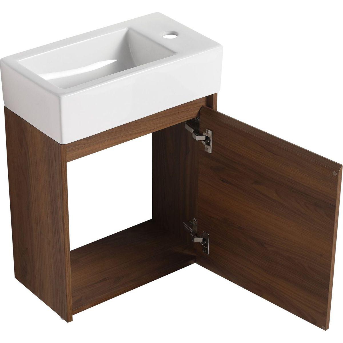 18 Inch Floating Small Bathroom Vanity With Single Sink, Suitable For Small Bathroom-BVB03018BRE