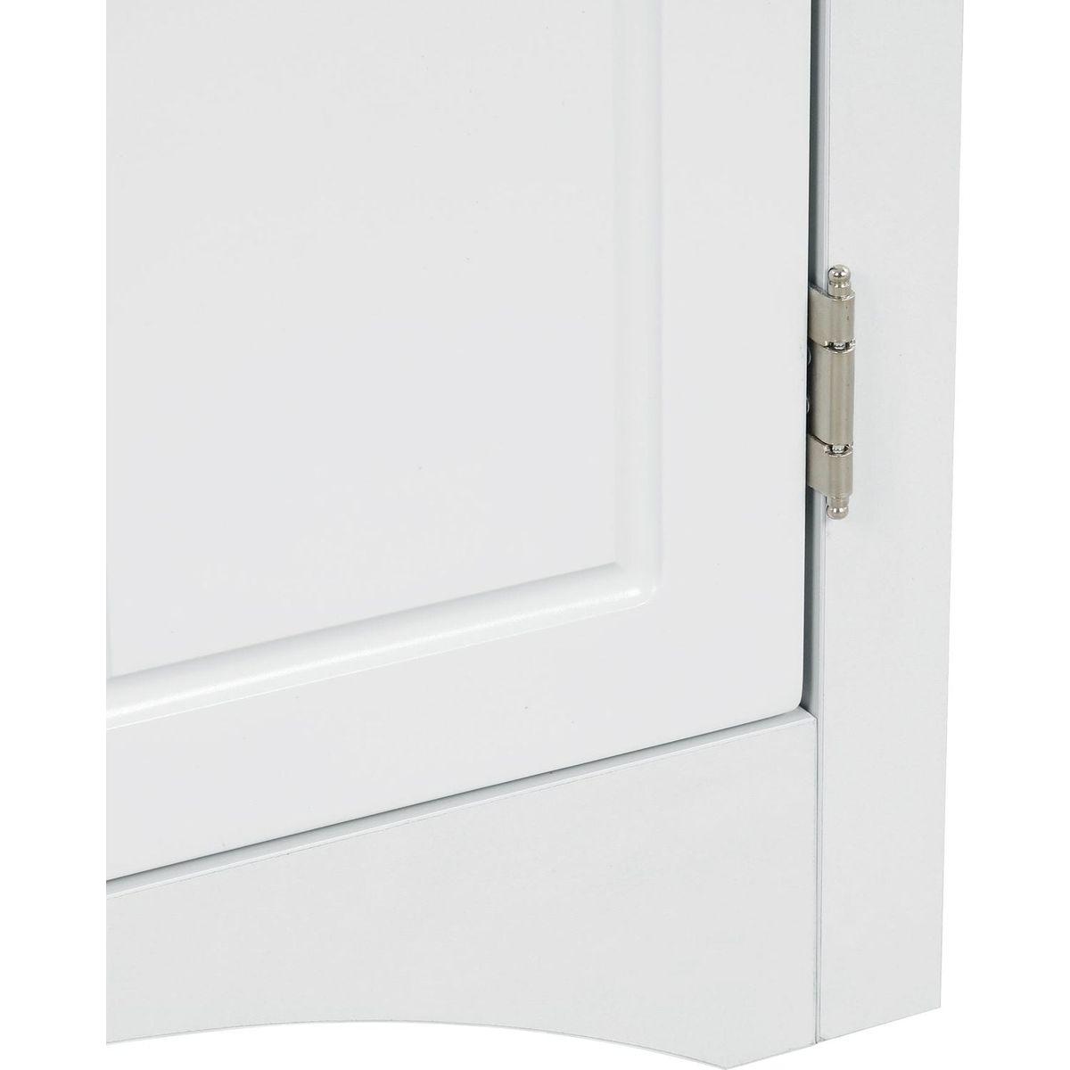 White Triangle Bathroom Storage Cabinet with Adjustable Shelves, Freestanding Floor Cabinet for Home Kitchen