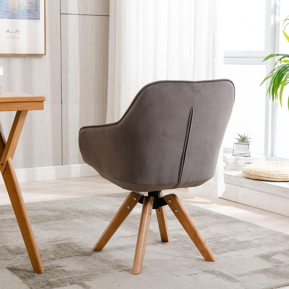 Solid Wood Tufted Upholstered Armless home office chair