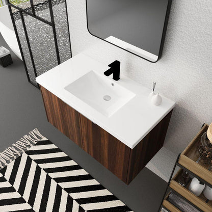 Modern Design 36 Inch Float Mounting Bathroom Vanity With Sink Soft Close Door, 2 Doo6CAWD-Packing)