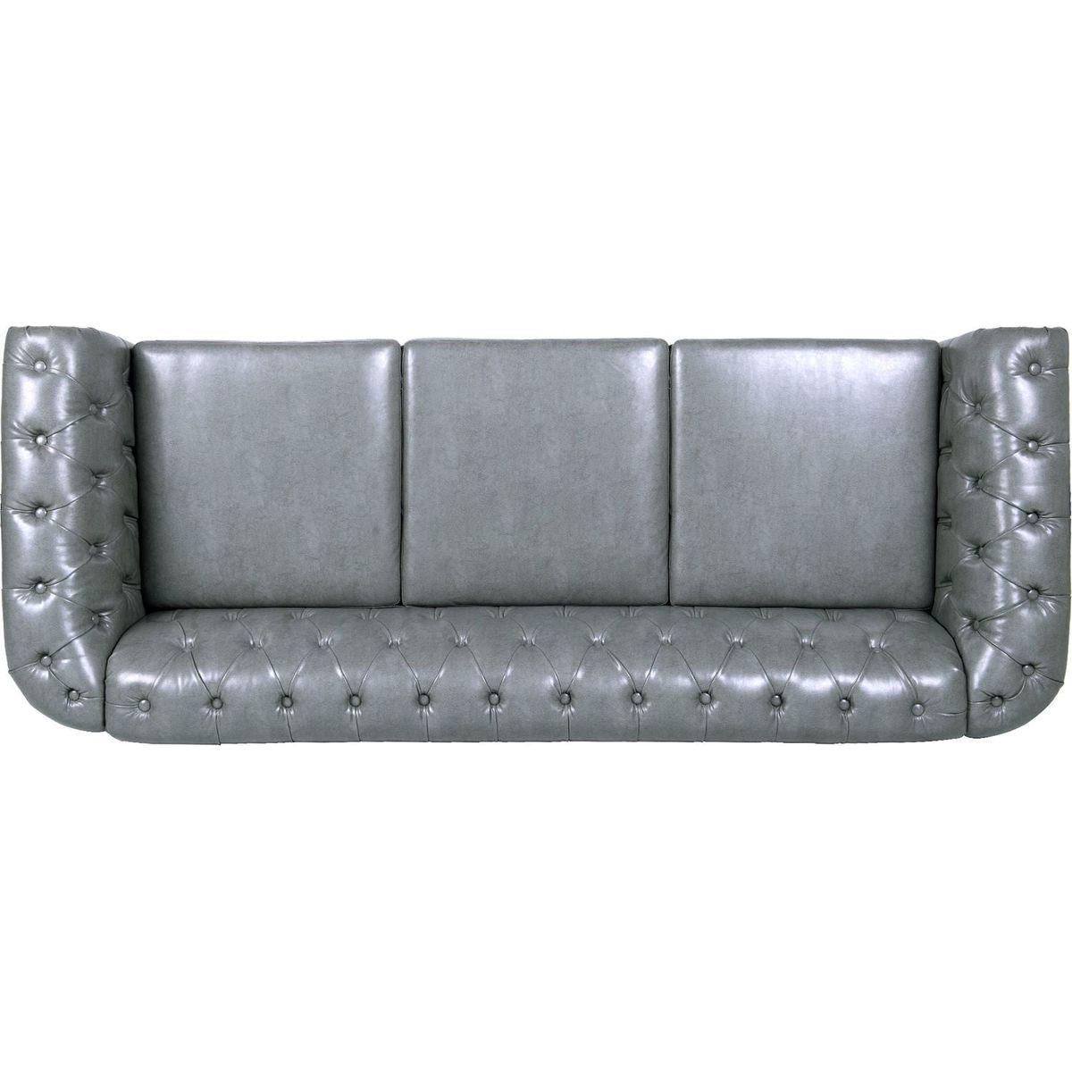 84.65" Rolled Arm Chesterfield 3 Seater Sofa.