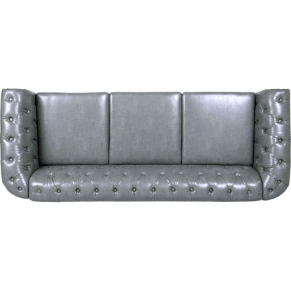 84.65" Rolled Arm Chesterfield 3 Seater Sofa.