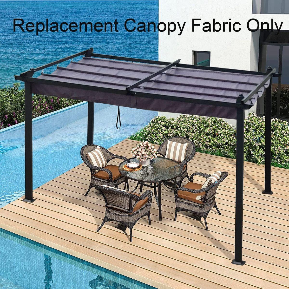 Replacement Canopy Top Fabric for 10x10 Ft Outdoor Patio Retractable Pergola Sunshelter Pergola Canopy