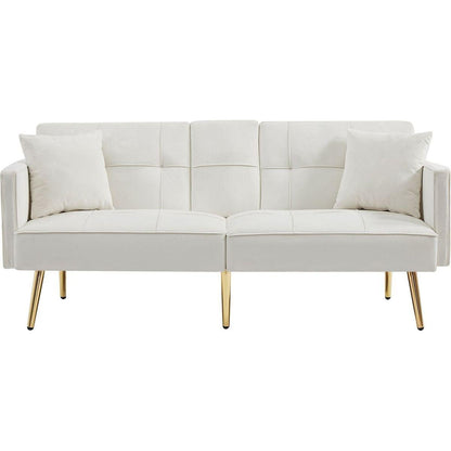 Cream White VELVET SOFA BED