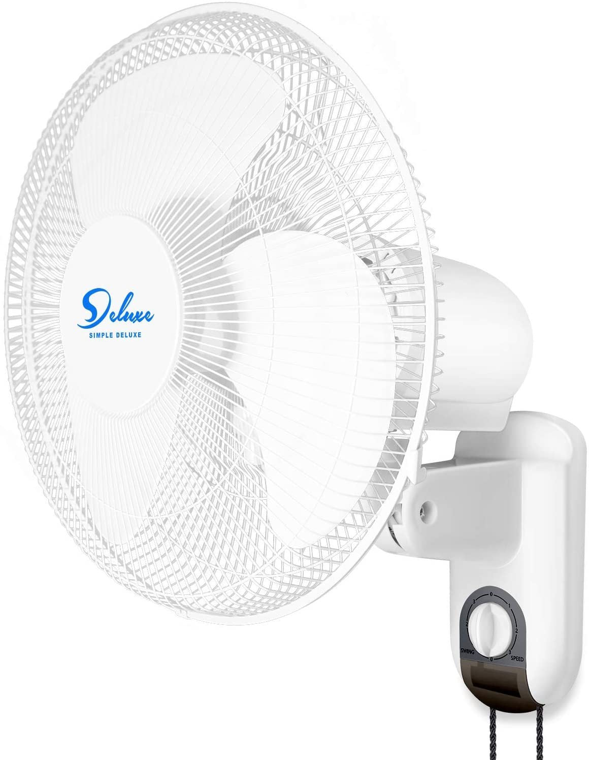 Adjustable Tilt, Quiet Operation Household Wall Mount Fans Oscillating, 2 Pack, White