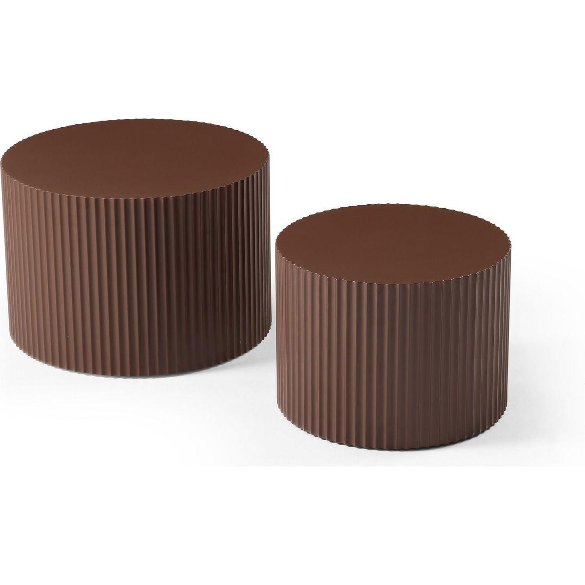 Nesting Table Set of 2, MDF Coffee Table set for Living Room/Leisure Area, Brown