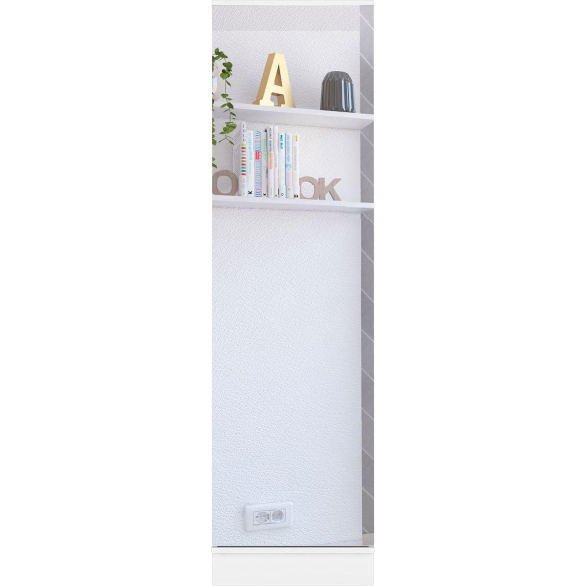 Cassidy Rectangle Tall Shoe Cabinet with Mirror White