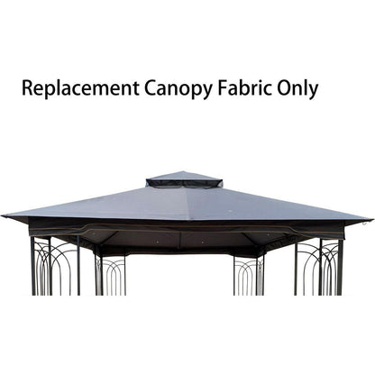 10x10 Ft Patio Double Roof Gazebo Replacement Canopy Top Fabric, Gray