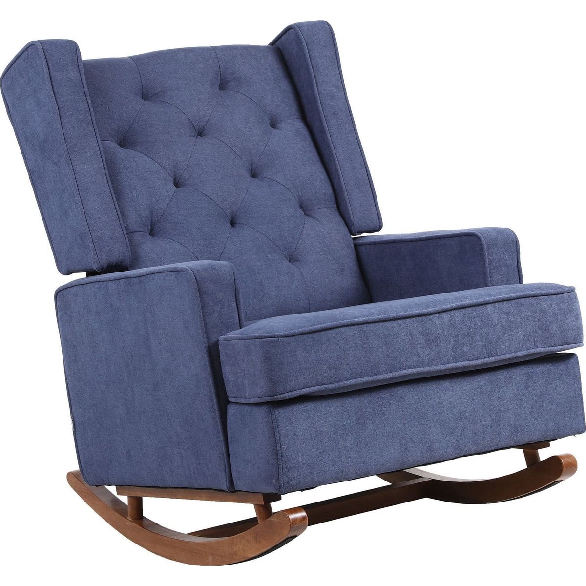 living room Comfortable rocking chair accent chair Navy fabric