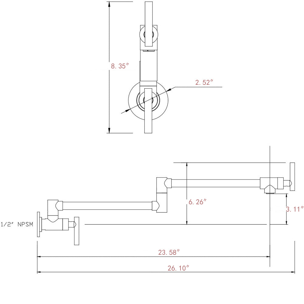 Pot Filler Faucet Wall Mount