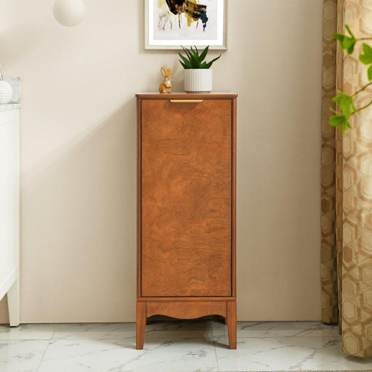 Modern Bathroom Floor Cabinet &Linen cabinet with Adjustable Shelves, Antique Brass (14.5"x12.6"x35.7")
