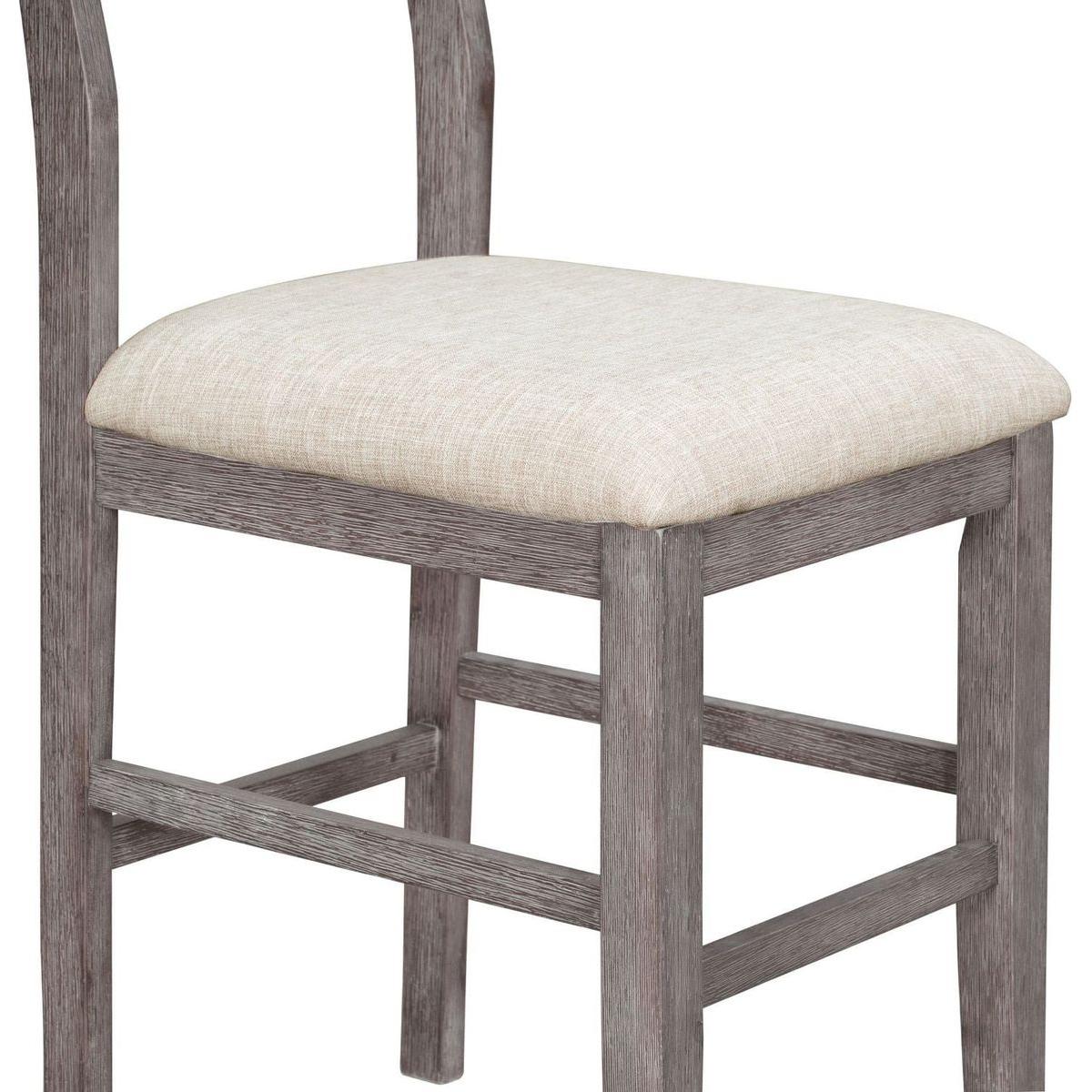 Farmhouse Counter Height 5-Piece Dining Table Set with 1 Rectangular Dining Table and 4 Dining Chairs for Small Places,Gray