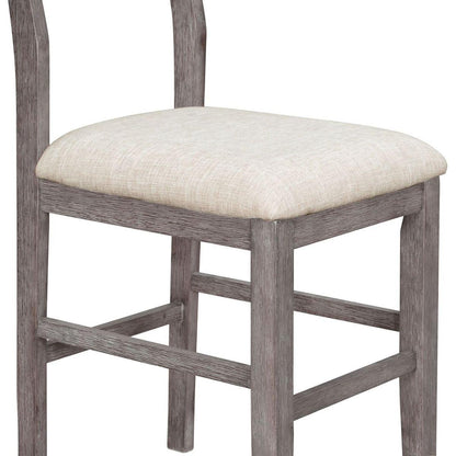 Farmhouse Counter Height 5-Piece Dining Table Set with 1 Rectangular Dining Table and 4 Dining Chairs for Small Places,Gray