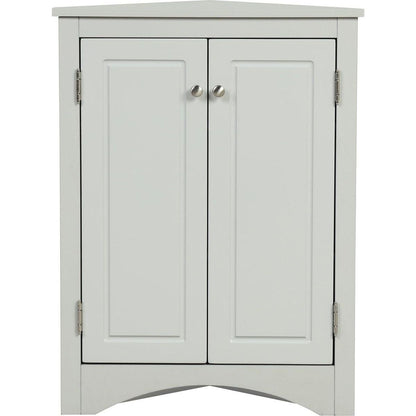 Grey Triangle Bathroom Storage Cabinet with Adjustable Shelves, Freestanding Floor Cabinet for Home Kitchen
