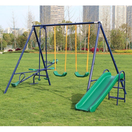 Metal Swing Set w/ Slide - Streamdale Furniture