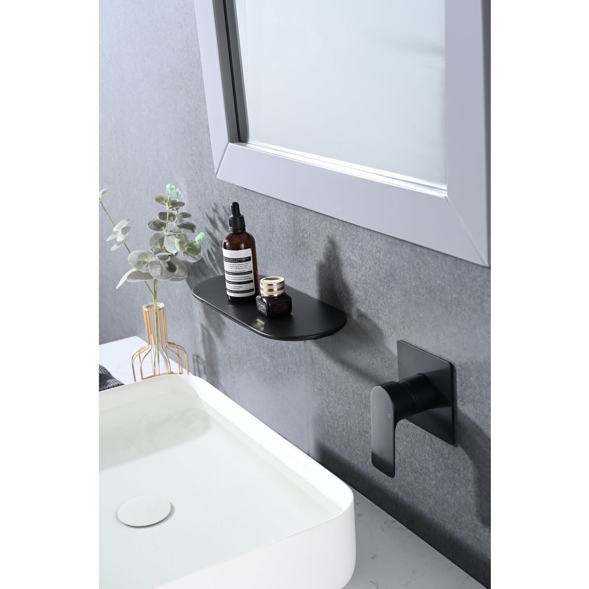 Single Handle Wall Mounted Bathroom Waterfall Sink Faucet