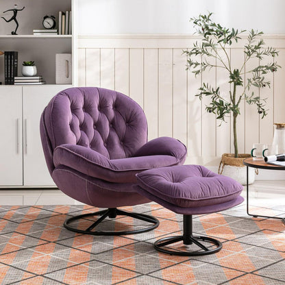 Accent chair TV Chair Living room Chair with Ottoman-PURPLE