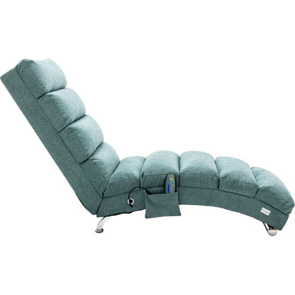 Linen Chaise Lounge Indoor Chair, Modern Long Lounger for Office or Living Room