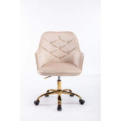 Velvet Swivel Shell Chair for Living Room, Office chair, Modern Leisure Arm Chair Beige