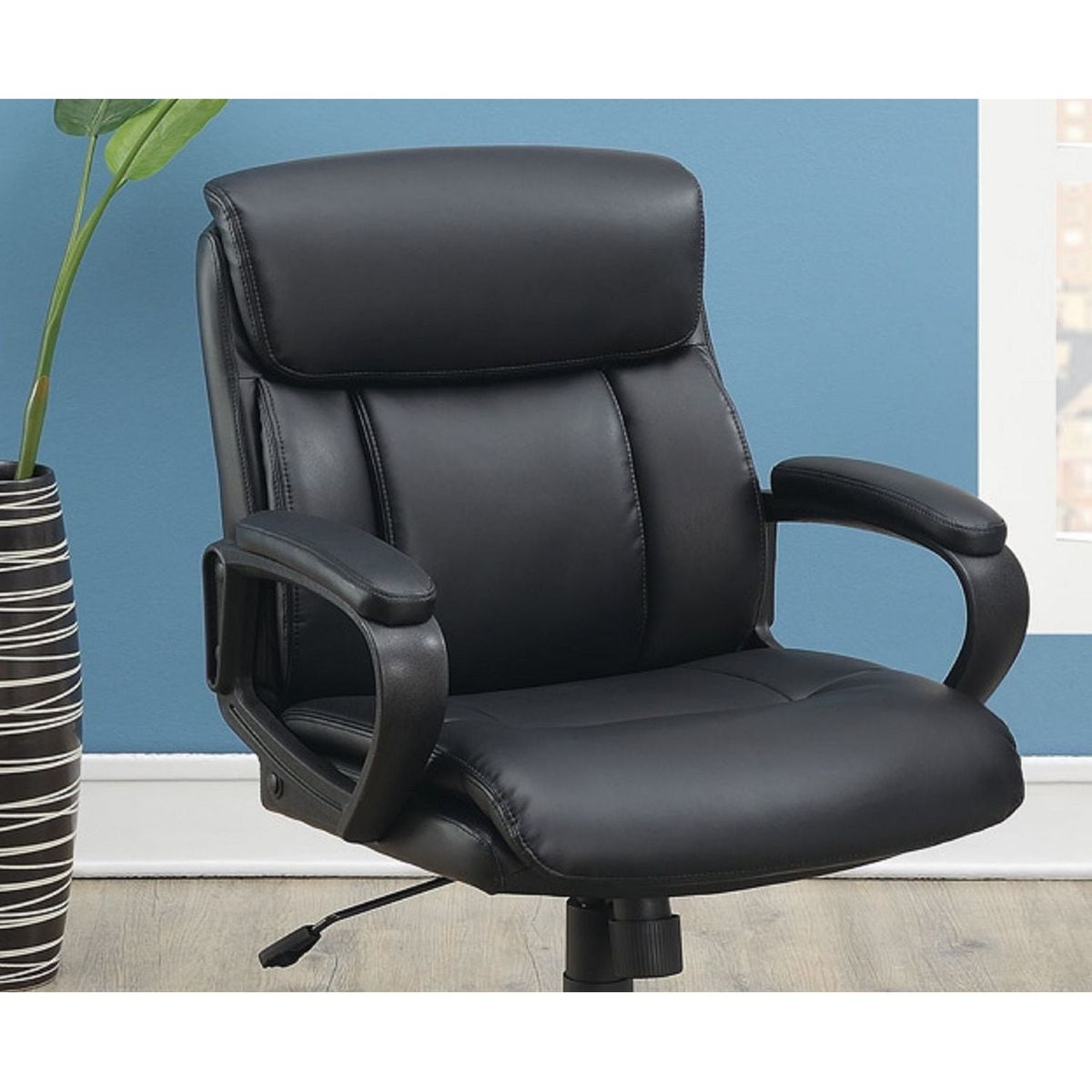 Classic Look Extra Padded Cushioned Relax 1pc Office Chair Home Work Relax Black Color