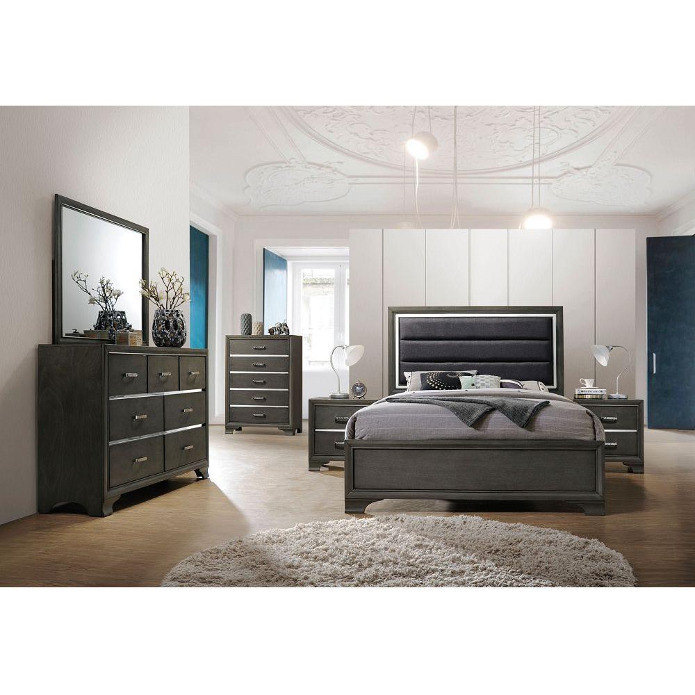 Carine II Nightstand in Gray