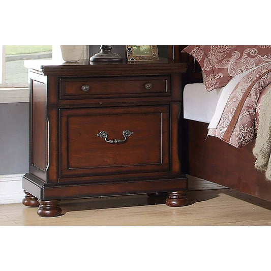 Traditional Formal Look Cherry Finish 1pc Nightstand Storage Space Bedside Table Plywood Veneer Bedroom Furniture