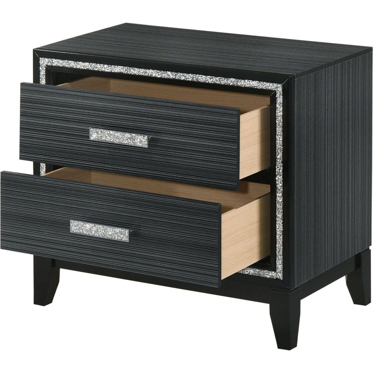 Haiden Nightstand, Weathered Black Finish