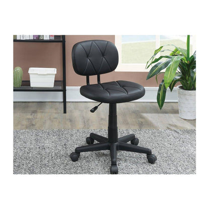 Modern 1pc Office Chair Black Tufted Design Upholstered Chairs with wheels