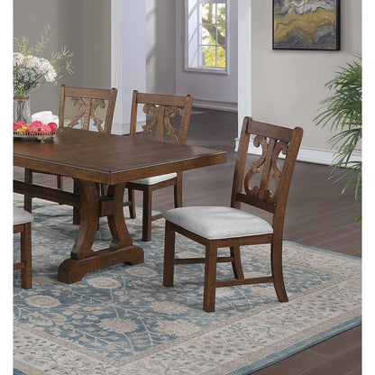 Formal Classic Crafted Design Dining Room Set of 2 Chairs Wooden Cushion Seat Distressed paint Chairs