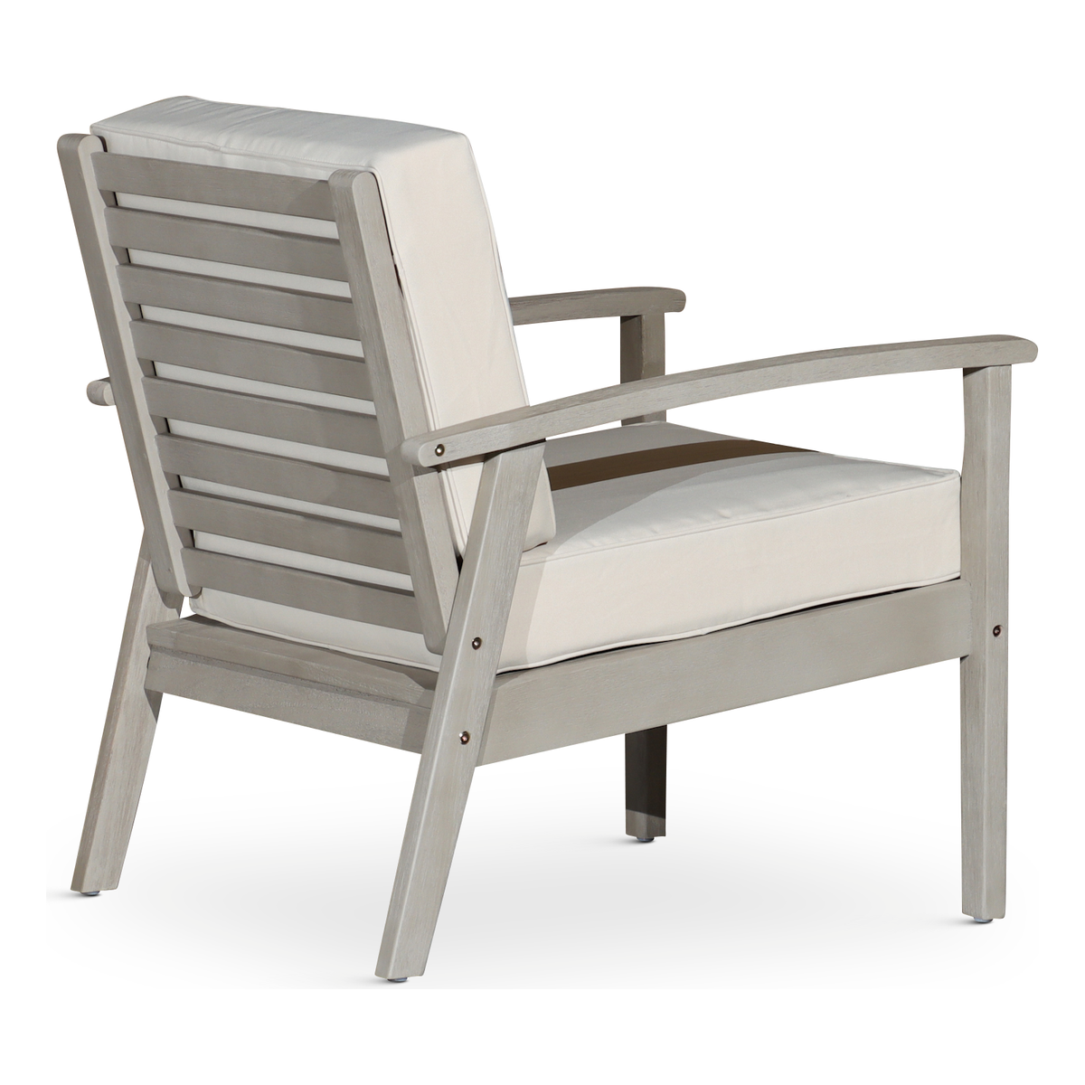 Deep Seat Eucalyptus Chair, Driftwood Gray Finish, Navy Cushions