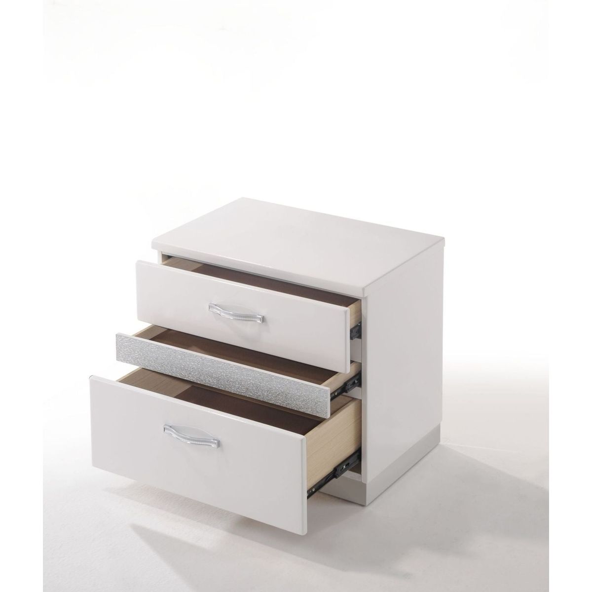 Naima II Nightstand in White High Gloss