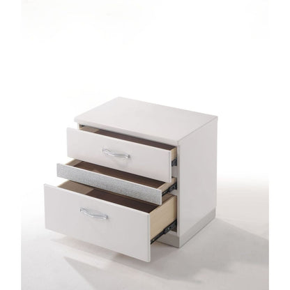 Naima II Nightstand in White High Gloss