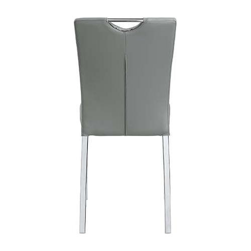 Pagan Side Chair (Set-2) in Gray PU & Chrome Finish