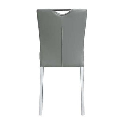 Pagan Side Chair (Set-2) in Gray PU & Chrome Finish