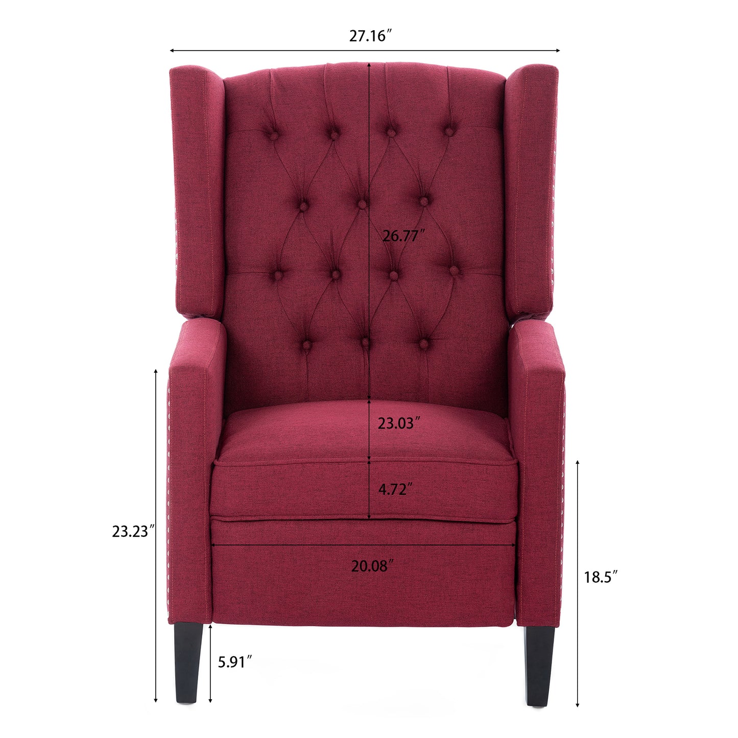 27" Wide Manual Wing Chair Recliner